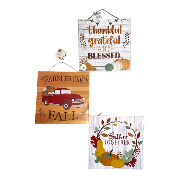 Holiday | Fall Harvest Thanksgiving Holiday Glitter Wooden Wall Art ...